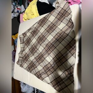 East 5th Brown Plaid Midi Skirt